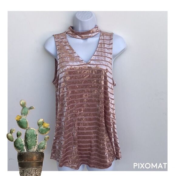 I.N. San Francisco Pink Velour Tank Top size L - Picture 1 of 6